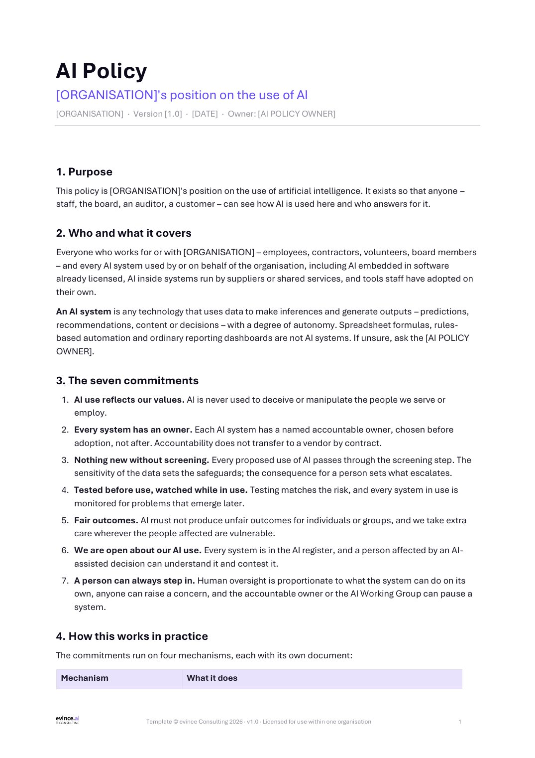 AI Policy, page 1